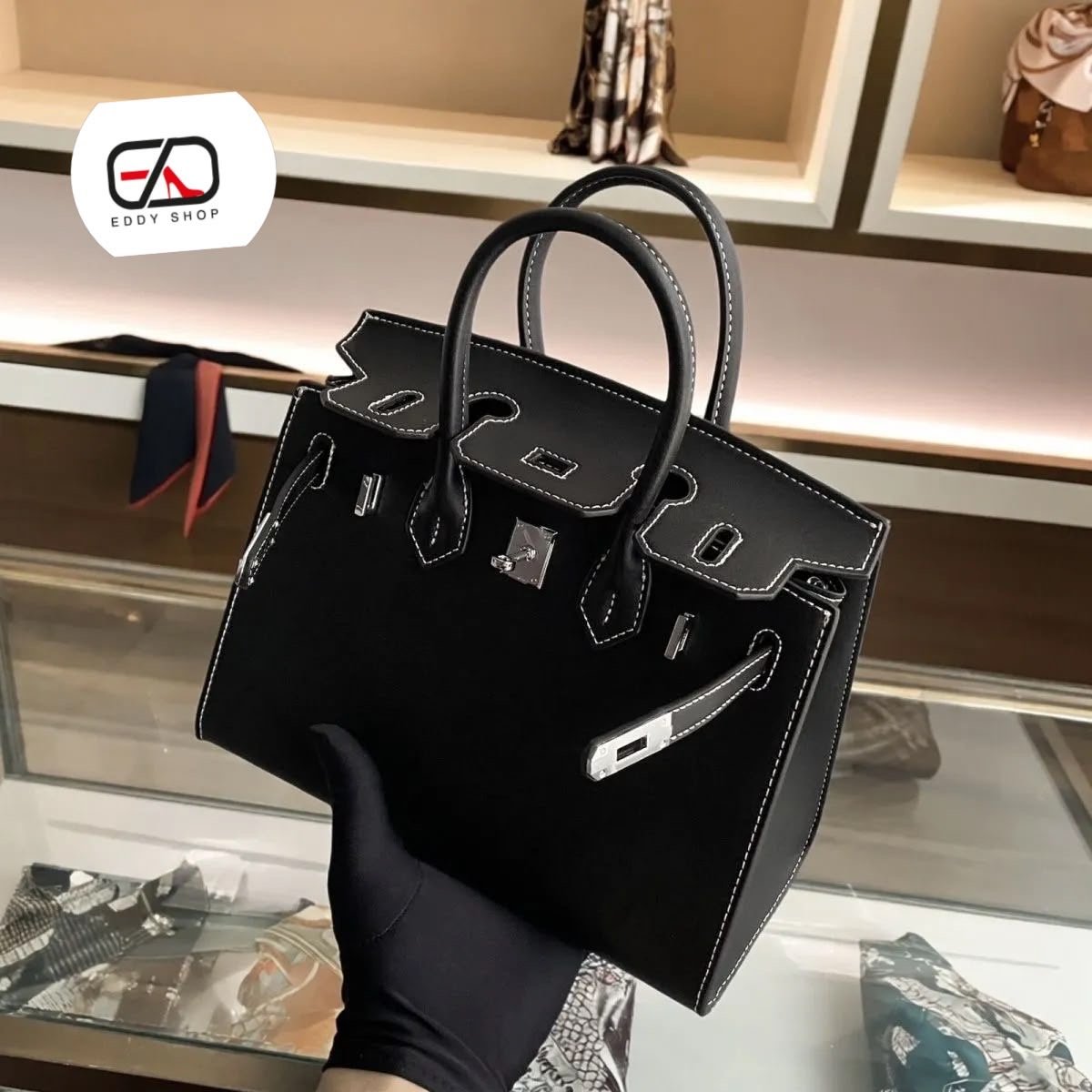 Black Structured Handbag