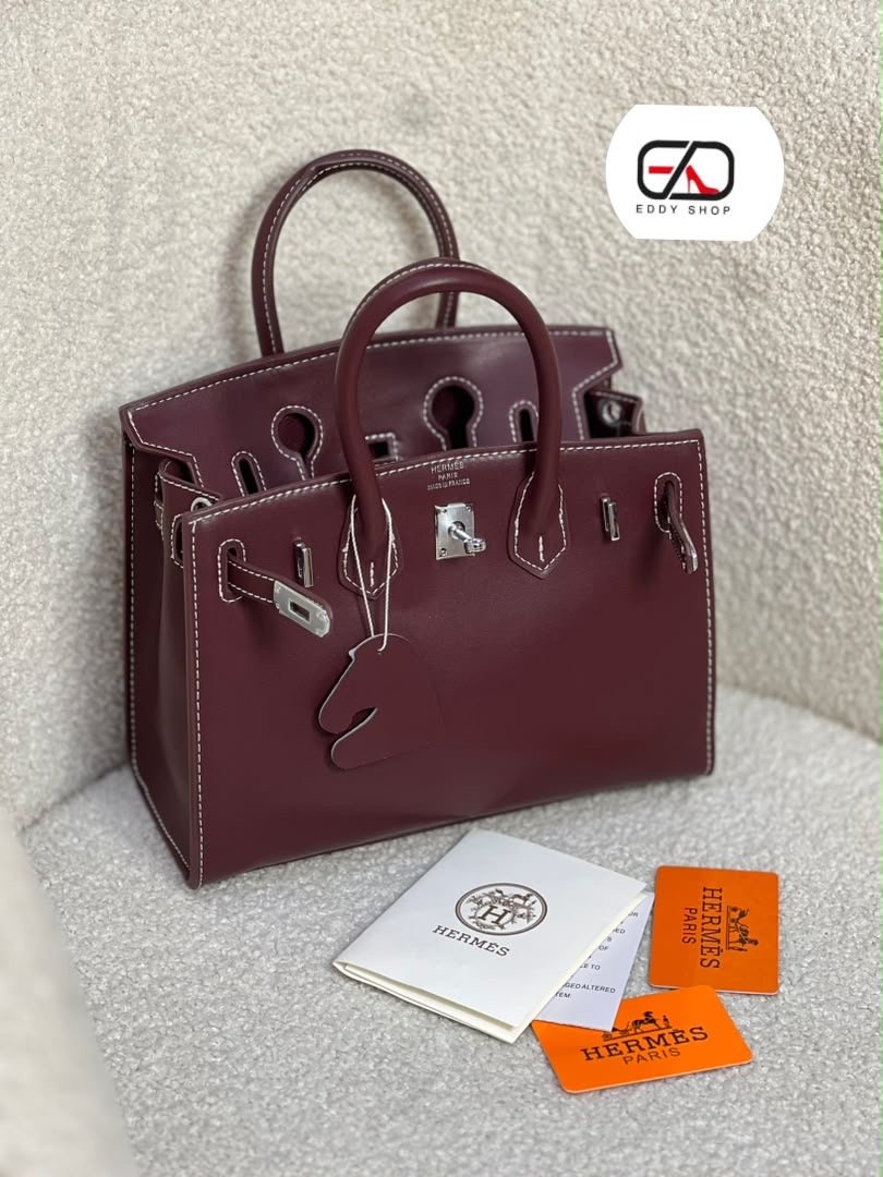 Burgundy Structured Handbag