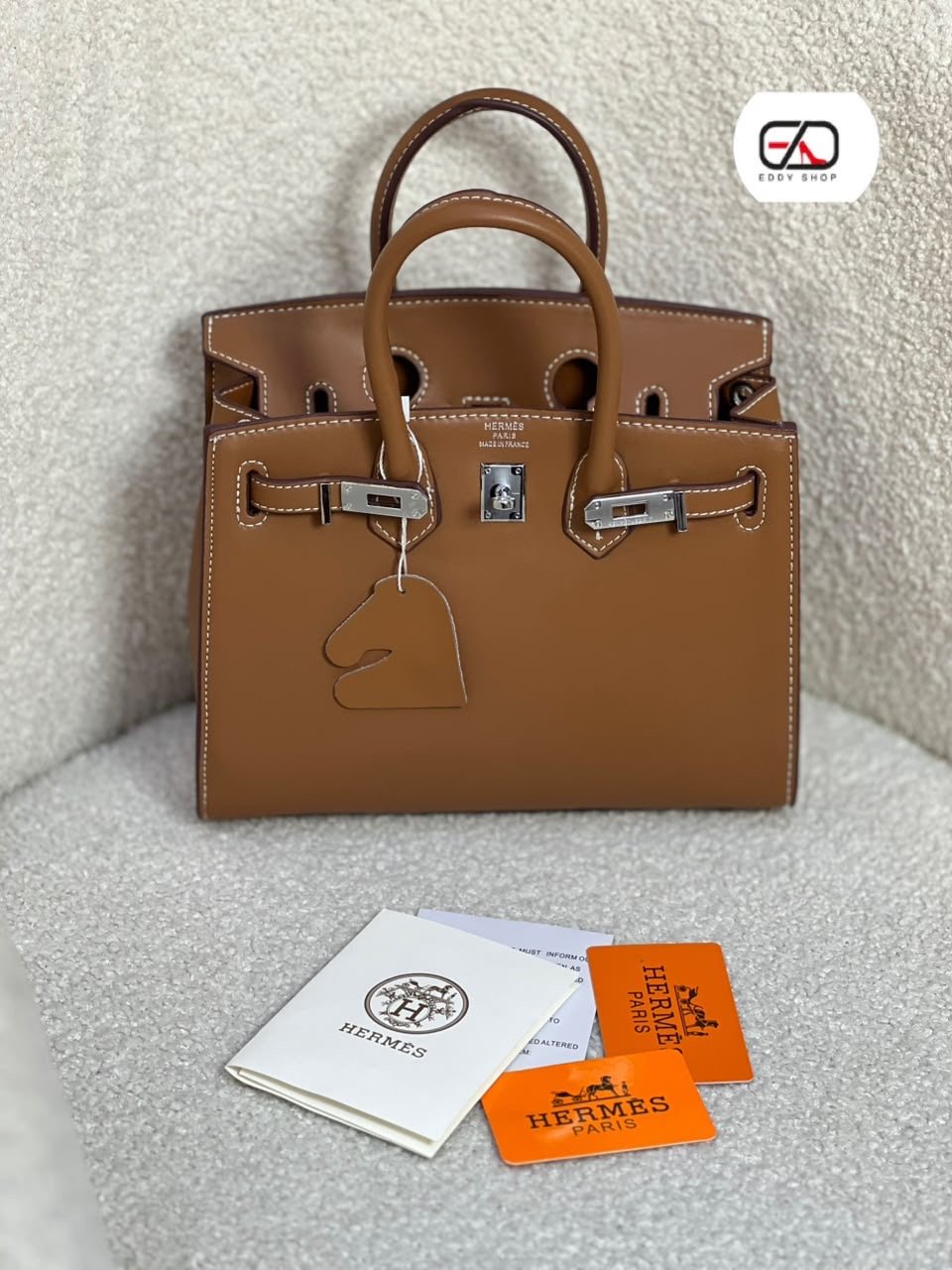 Cognac Structured Handbag