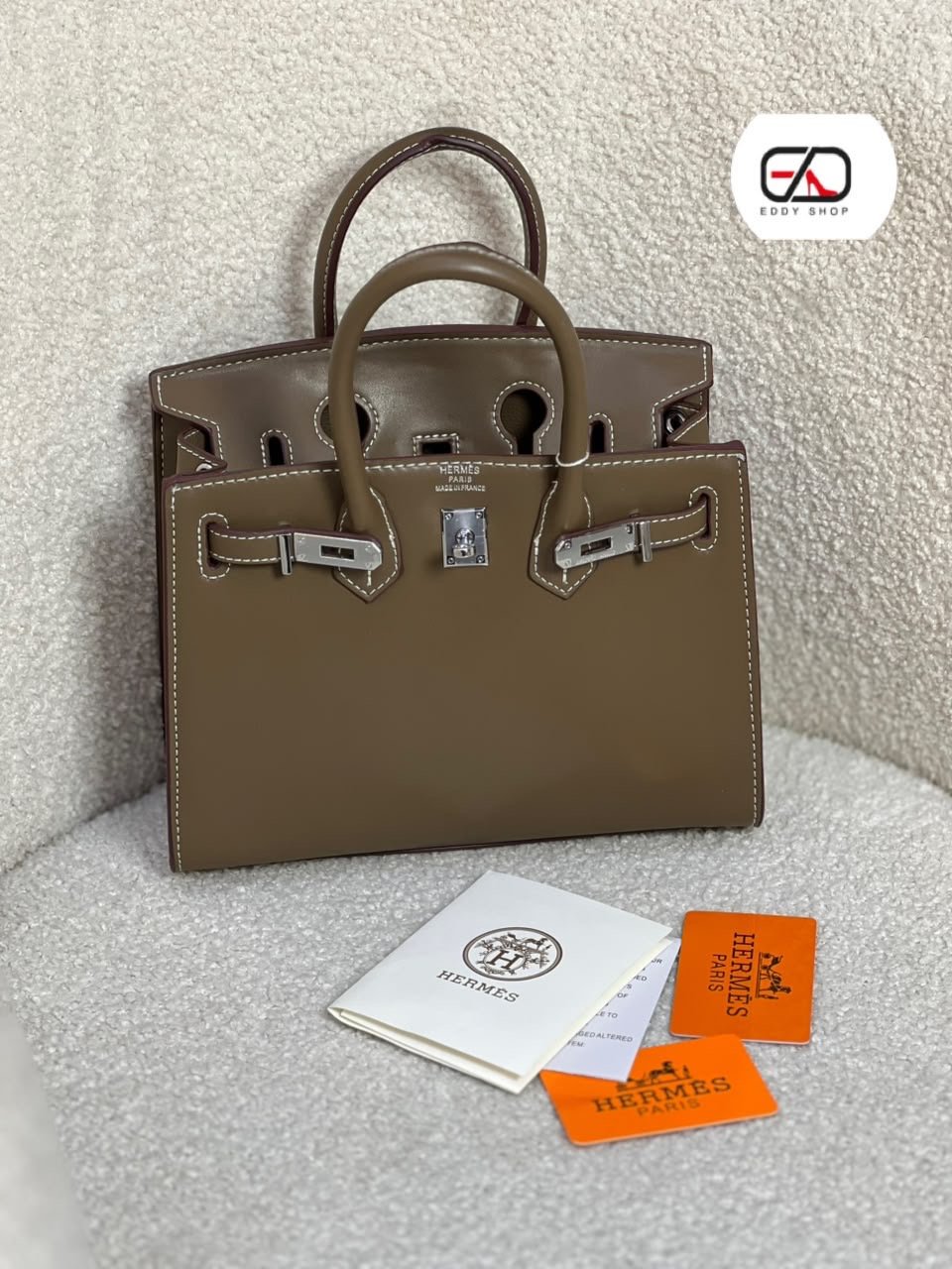 Taupe Structured Handbag