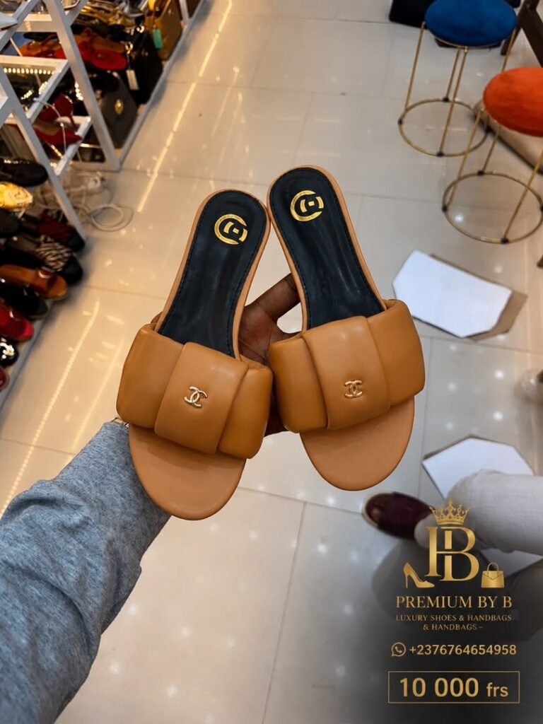 Tan Padded Slide Slippers