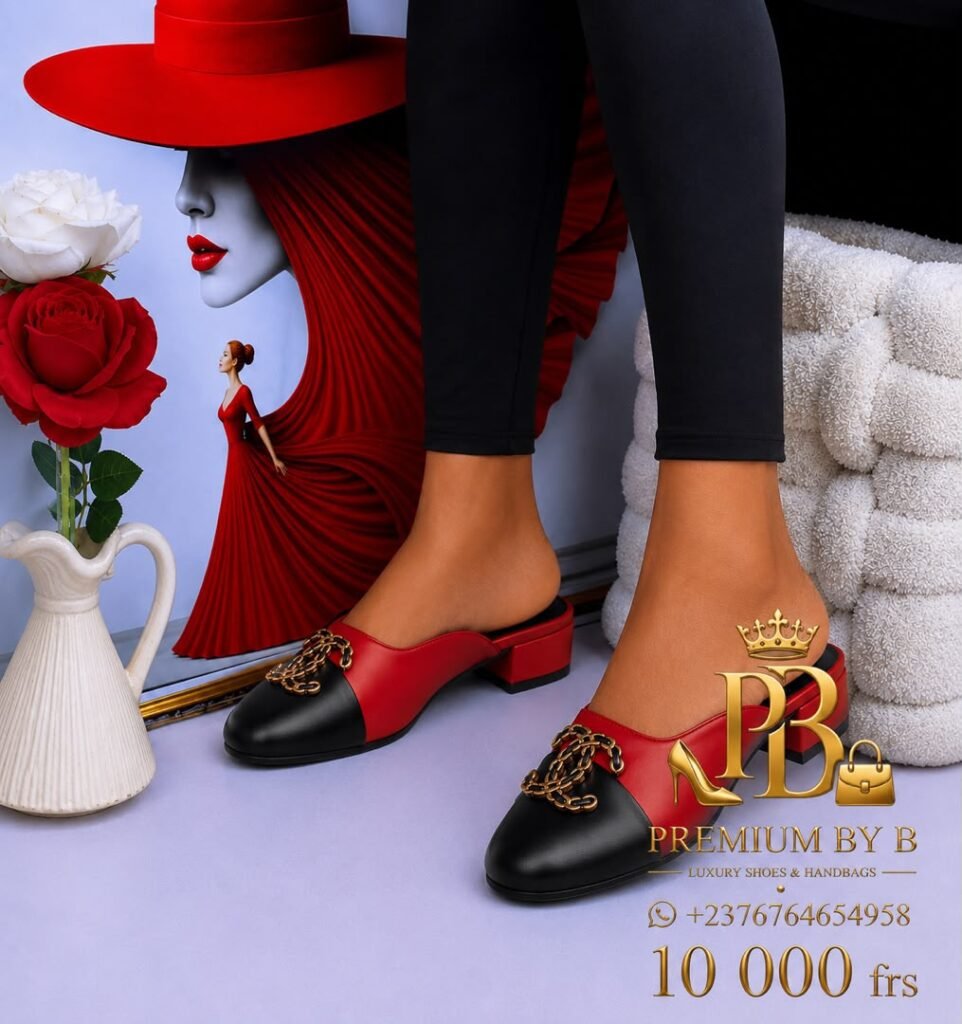 Red & Black Chain Mules